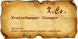 Kretschmayer Csongor névjegykártya